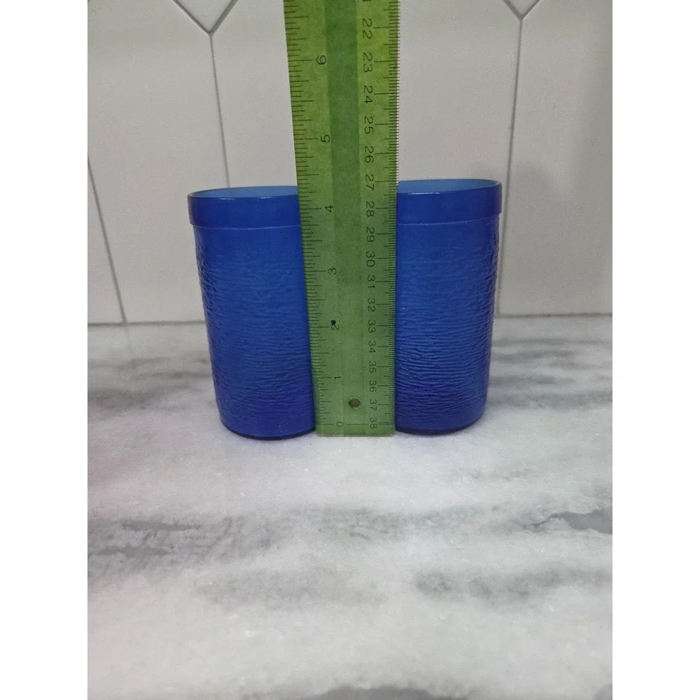 Gelado Cobalt Blue Juice Glasses, Set‎ of 2, 10 oz Textured Glass, 4.5